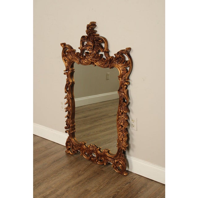 High Quality Ornately Carved Resin, Distress3d Gold Finish Frame Wall Mirror