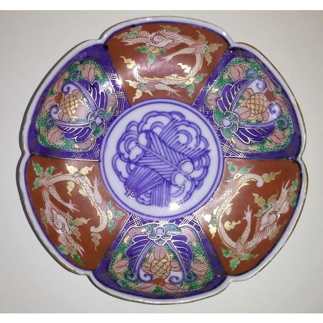 Early 20th Century Antique Hand-Painted Japanese Porcelain Plate For Sale In San Diego - Image 6 of 6