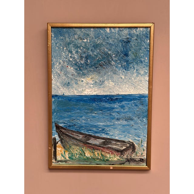 Original Swedish Oil on Panel – “Red Oak at Råå” by Stig Allan – Signed & Dated 1983 – Vintage & Framed – 53 × 38 cm...