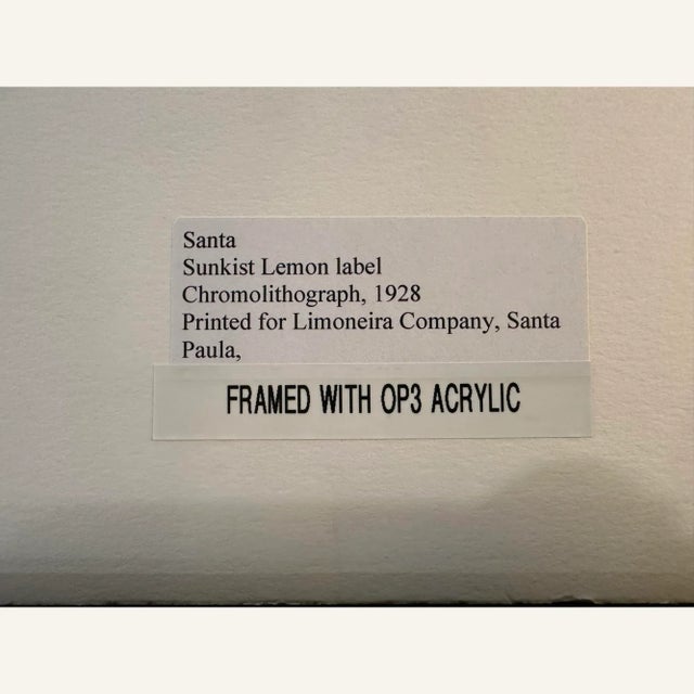 Limoneira Company for Sunkist “Santa” Fruit Crate Label Poster For Sale - Image 6 of 7