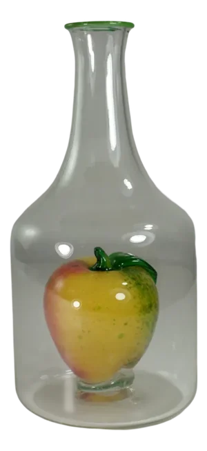 Apple Murano Glass Bottle Vase Sculpture, 1980s