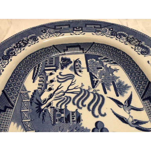 19th C Blue Willow Pattern Platter For Sale - Image 4 of 12