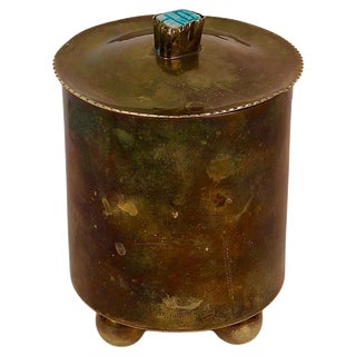 Art Deco Cigarette Container in Brass, 1925 For Sale