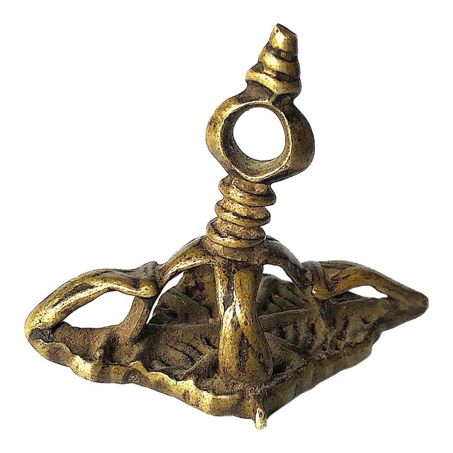 Antique Indian Hindu Bronze Chhapas Tribal Body Stamp For Sale