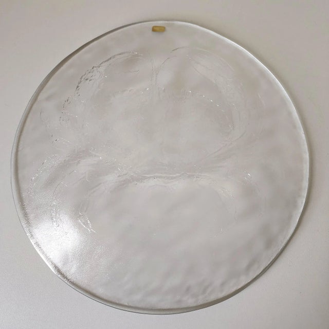 Kosta Boda 1990s Kosta Boda Swedish Glass Crab Plate For Sale - Image 4 of 6