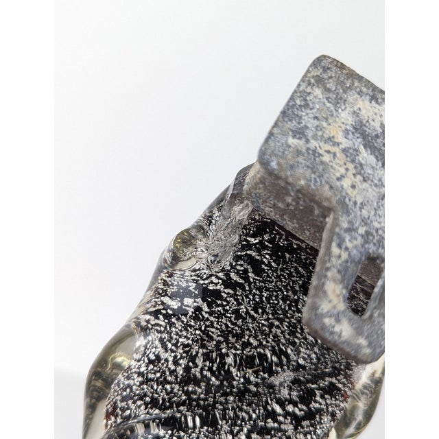 Hand-Blown Murano Glass Spiral Door Handles with Silver Dust, 1960s, Set of 2 For Sale - Image 12 of 13