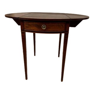 Early 20th Century Antique Federal Style Inlaid Pembroke Side Table For Sale