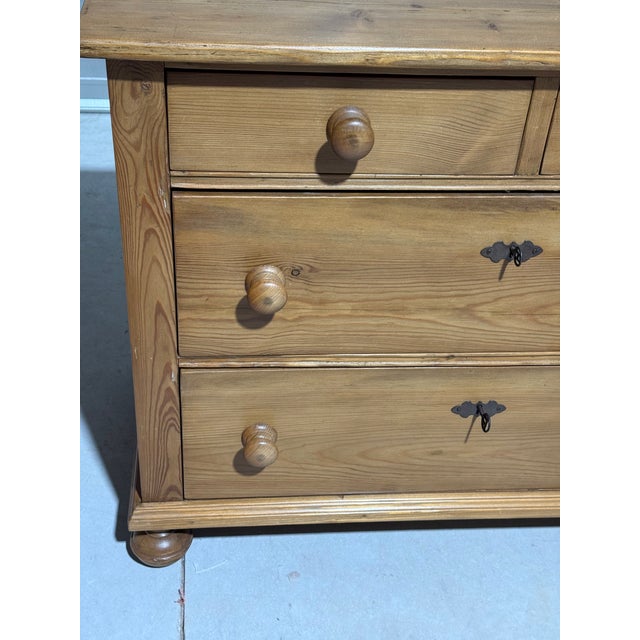 Tan Antique Pine Two Over Two Drawers - Chest of Drawers From England For Sale - Image 8 of 18