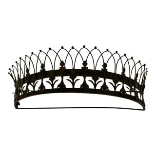 Mid 20th Century Metal Decorative Wall Mounted Bed Crown For Sale