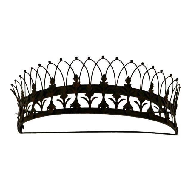 Mid 20th Century Metal Decorative Wall Mounted Bed Crown For Sale