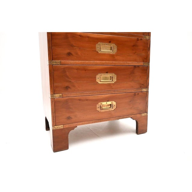 Antique Military Campaign Yew Wood Chest of Drawers, 1930s For Sale - Image 10 of 11