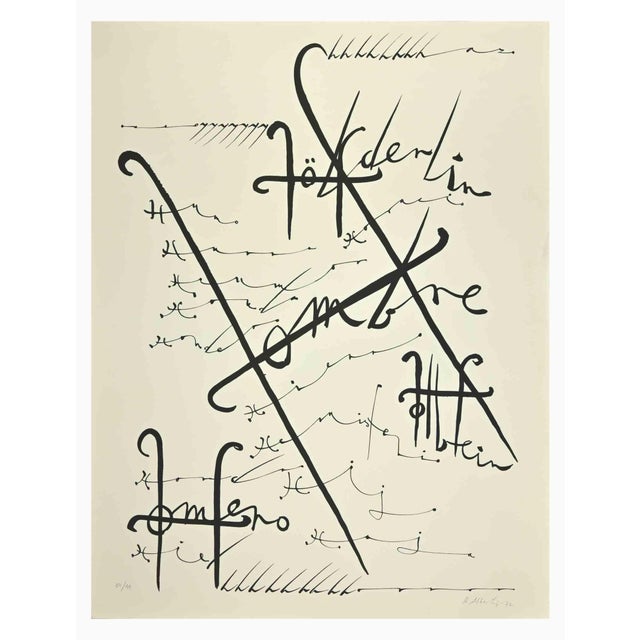 Modern Rafael Alberti, Letter H, Lithograph, 1972 For Sale - Image 3 of 4