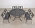 Neoclassical Kenneth Lynch Style Star and Dolphin Garden Table and Six Chairs For Sale - Image 3 of 18