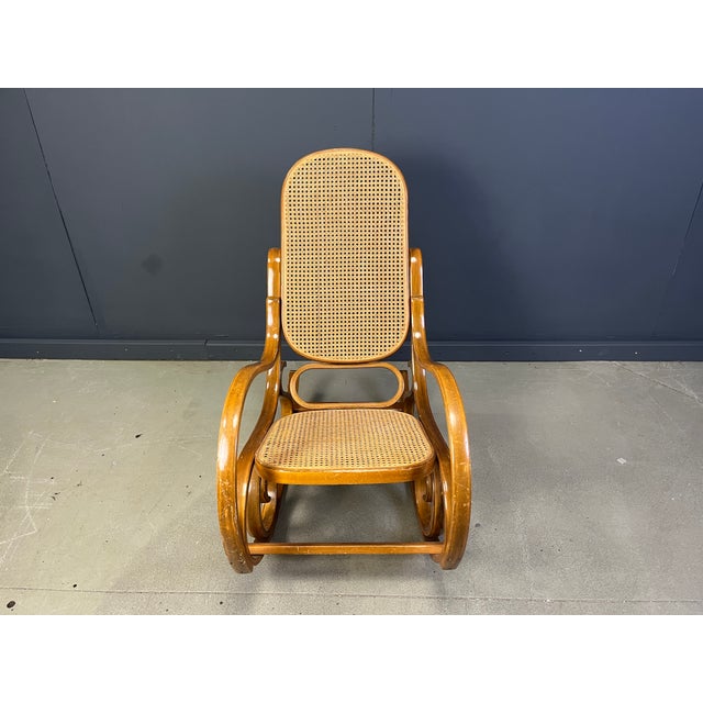 Vintage Rocking Chair in the style of Thonet, 1960s For Sale - Image 10 of 11