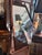 Brass Late 19th Century English Edwardian, Mahogany/Satin Wood Cheval Mirror For Sale - Image 8 of 8
