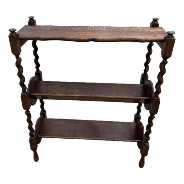 Vintage Barley Twist English Book Case Book Trough For Sale