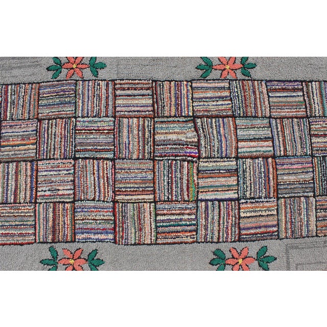Antique American Hooked Runner With Colorful Patchwork Design 2'4" X 11'2" For Sale - Image 10 of 10