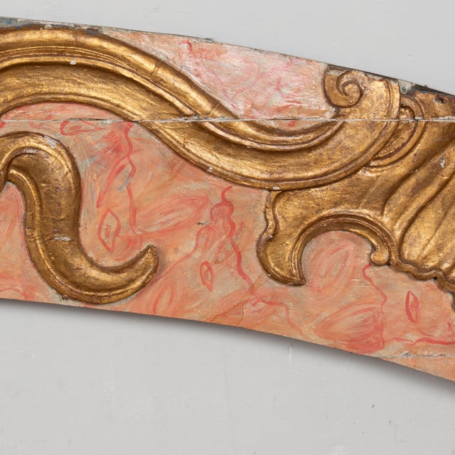 Salmon Late 18th Century Large Original Painted Architectural Fragment From Portugal For Sale - Image 8 of 12