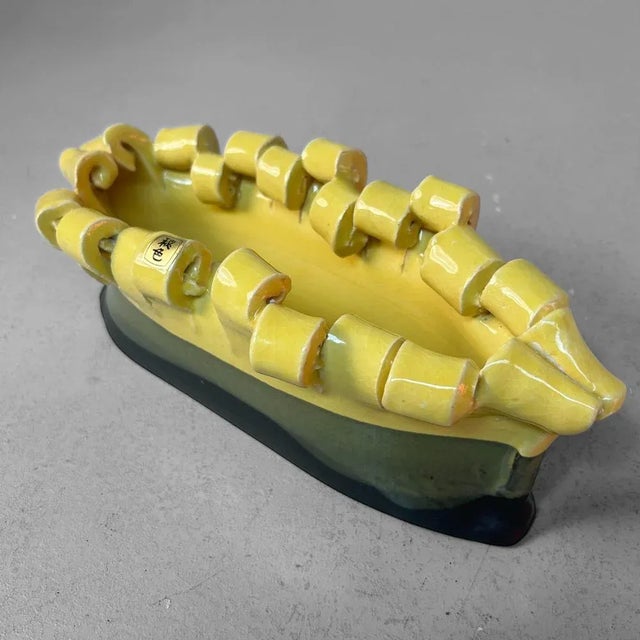 Black Mid-Century Ceramic Ikebana Centerpiece, Japan, 1950s For Sale - Image 8 of 18