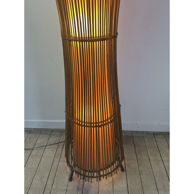Kobe Floor Lamp in Metal and Rattan, 1990s For Sale - Image 13 of 16