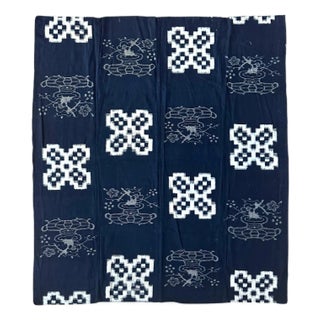 Japanese Textile Panel Double Ikat Kasuri Futon Cover For Sale