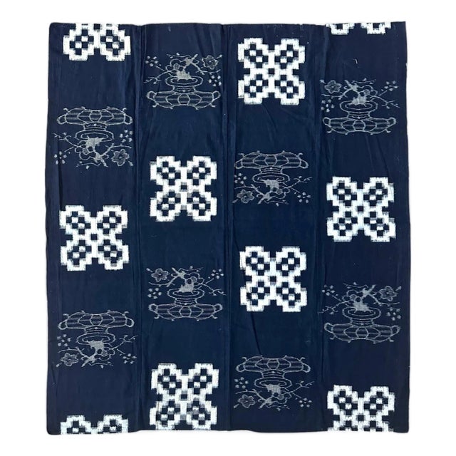 Japanese Textile Panel Double Ikat Kasuri Futon Cover For Sale