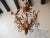 French Tole Beaded Roses and White Opaline Drops Chandelier For Sale - Image 6 of 10