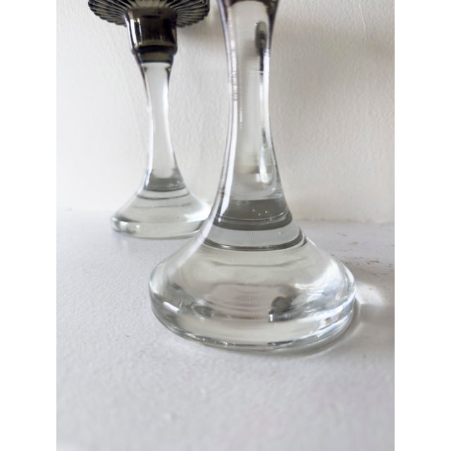 Pair of Early 20th Century Art Deco Glass Candlestick Holders For Sale In New York - Image 6 of 9