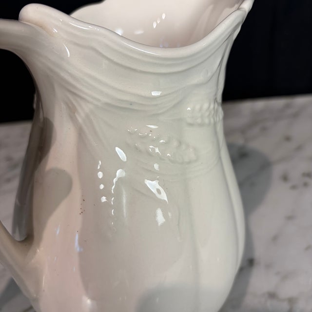 19th Century English Ironstone Pitcher With Wheat Motif For Sale In Portland, ME - Image 6 of 7