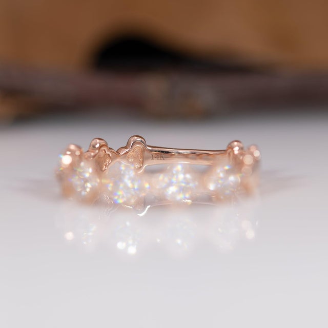 Natural Earth-Mined Diamond Band in Solid 14k Gold | Classic Fine Jewelry For Sale - Image 9 of 9