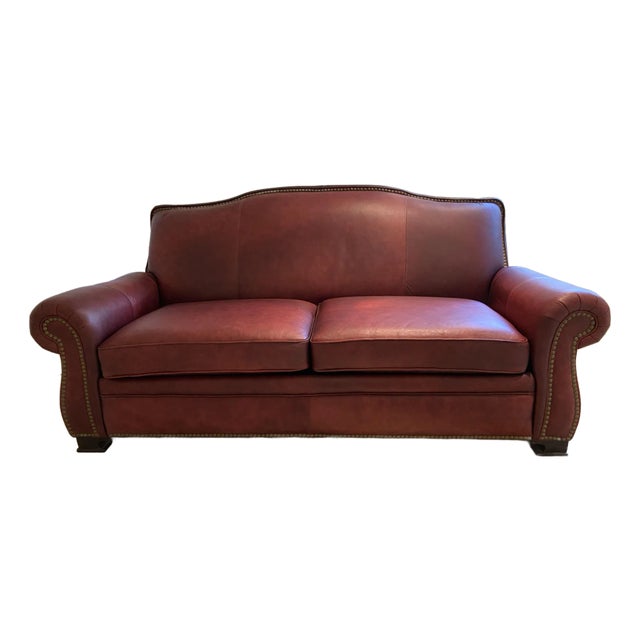 Nailhead Trimmed Leather Daybed Sofa For Sale