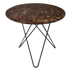 Brown Emperador Marble and Black Steel Dining Table by Oxdenmarq