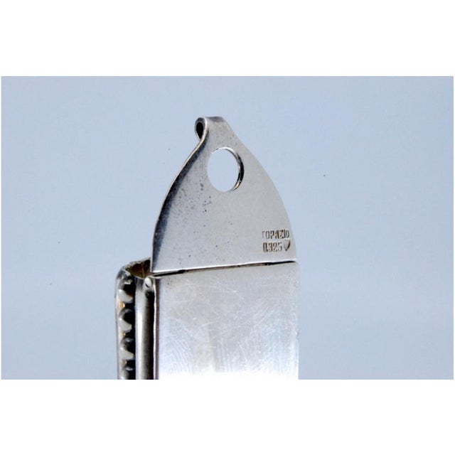 Toothpick Holder in Pearlescent Silver For Sale - Image 9 of 11