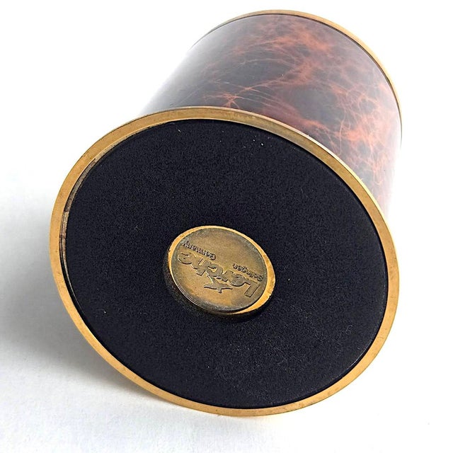 1970s Vintage Faux Tortoise/Brass Accent Pencil Holder by Lerche Solingen For Sale - Image 5 of 13
