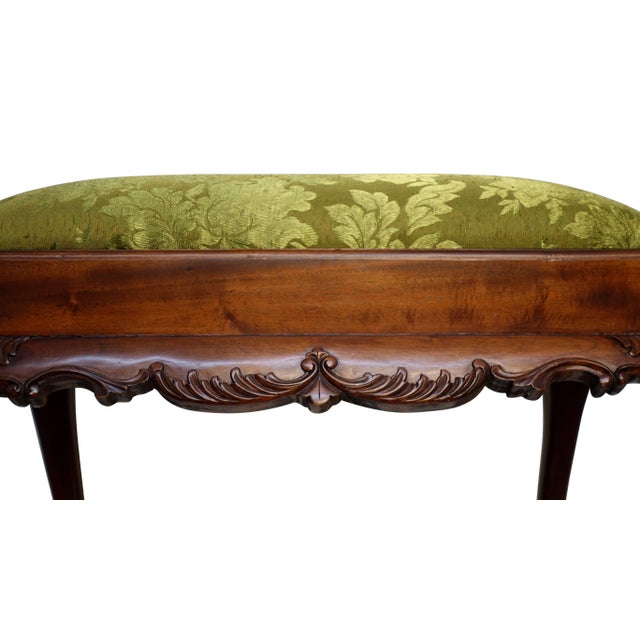 Wood English Mahogany Bench or Stool with Claw and Ball Feet For Sale - Image 7 of 9