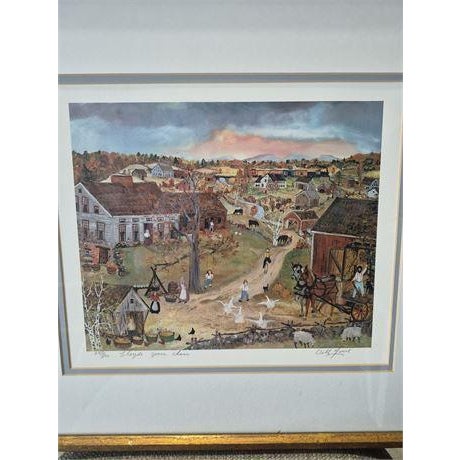 Folk Art Will Moses Signed 242/500 Lloyd's Goose Chase For Sale - Image 3 of 6
