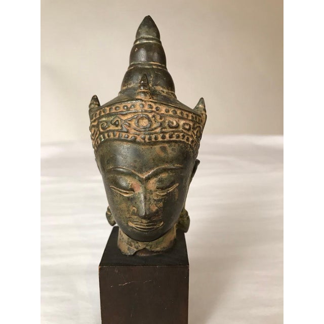Bronze Head of the Buddha, 17th Century, Thailand For Sale - Image 4 of 12
