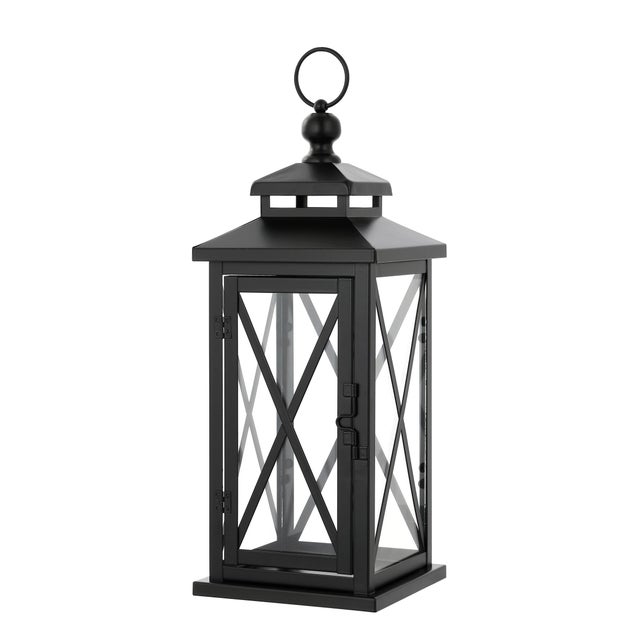 Spritely Home Lirio 17.5" Black Small Outdoor Lantern, Set of 2 For Sale - Image 4 of 6