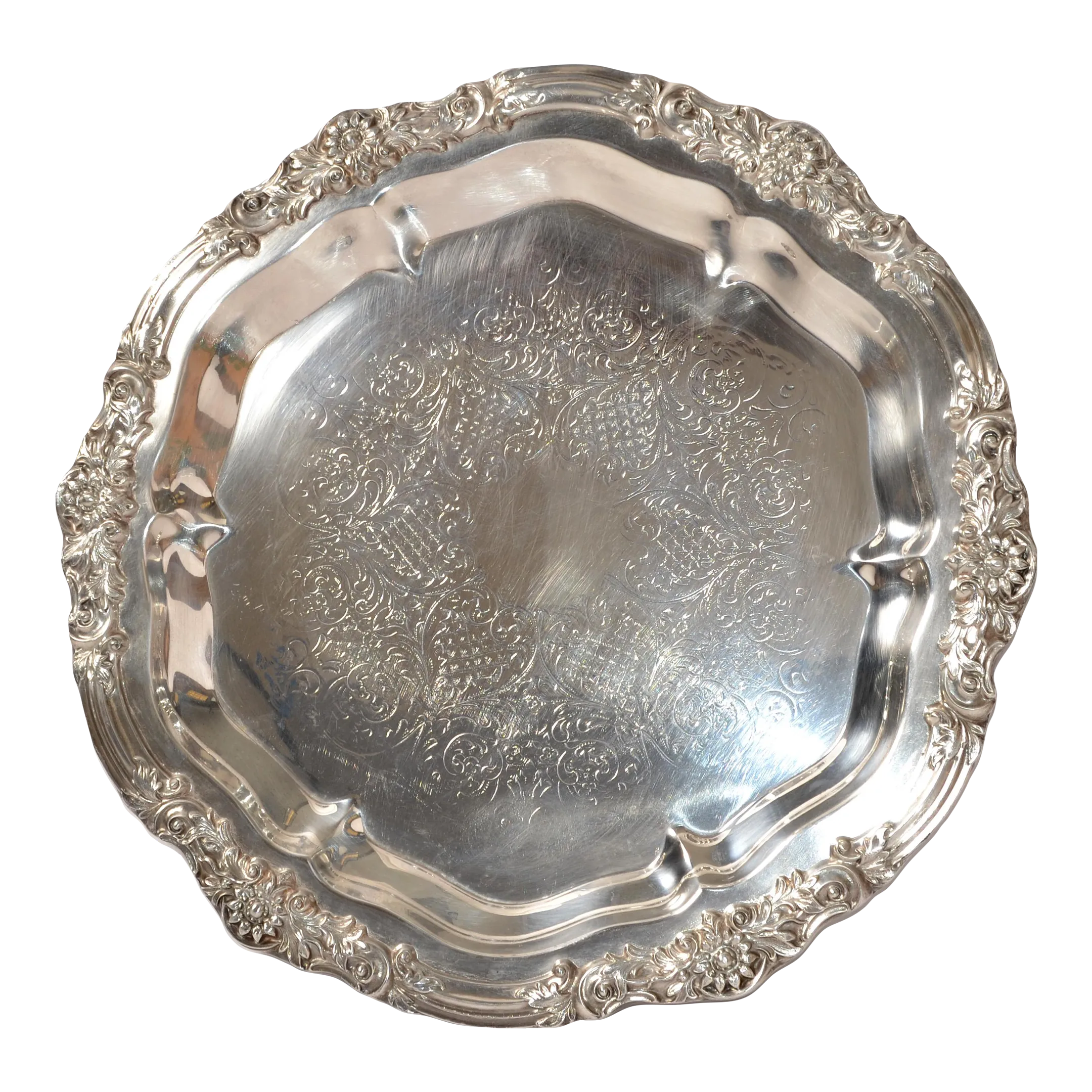 1950s Victorian F. B. Rogers Silver Co. Crown Trademark Round