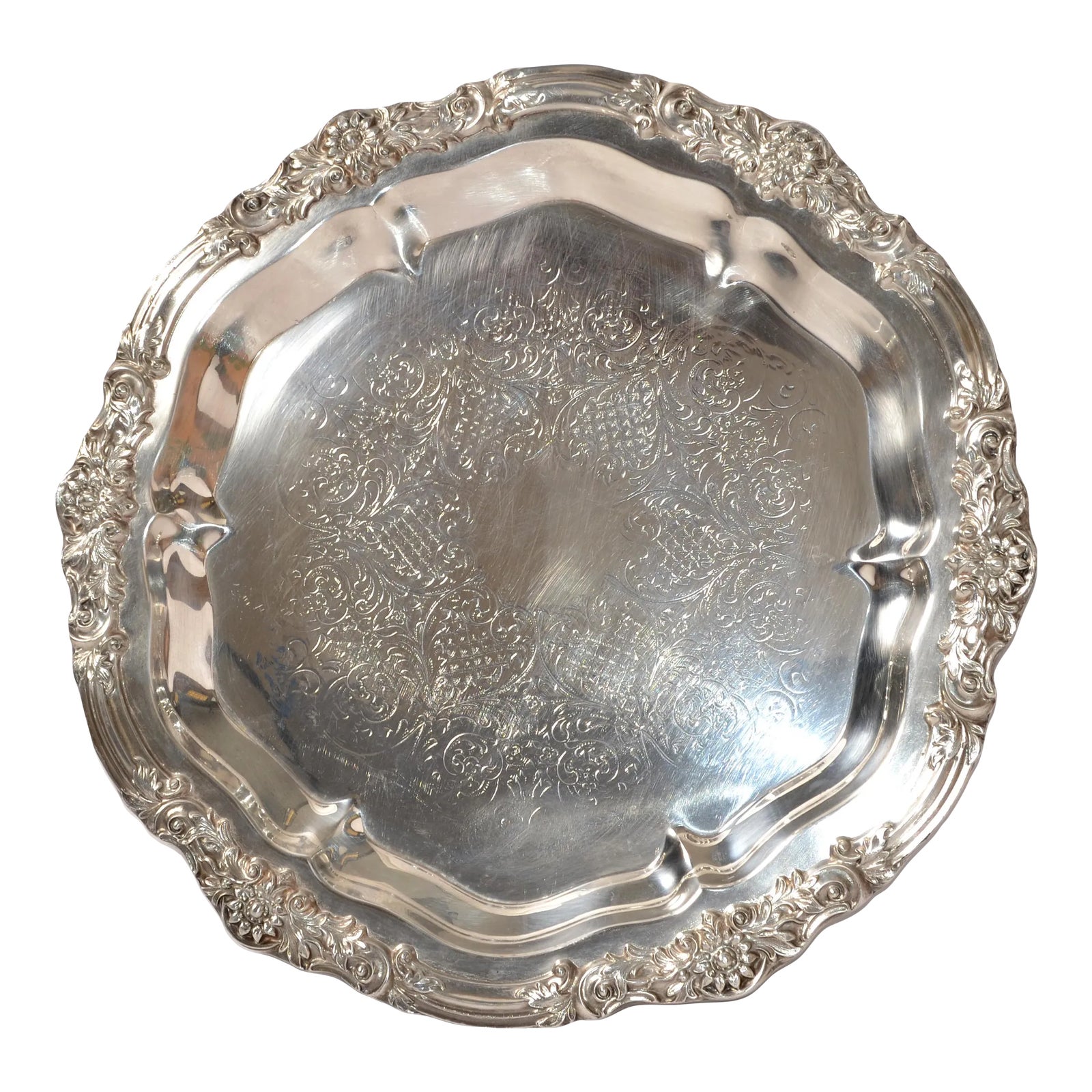 1950s Victorian F. B. Rogers Silver Co. Crown Trademark Round