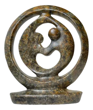 Vintage African Circle of Love Abstract Stone Sculpture