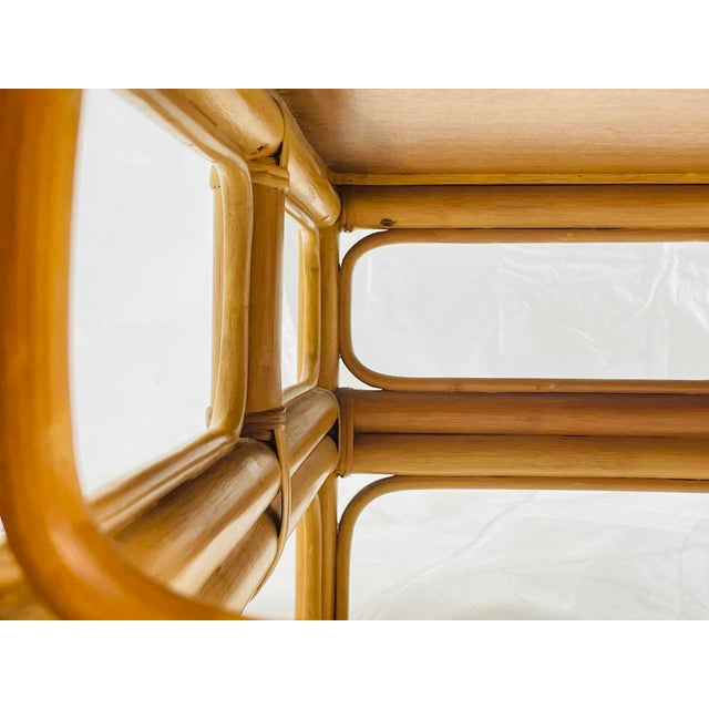 Vintage Bamboo Coffee Table With Capiz Shell Inlaid Top, 1970s For Sale - Image 13 of 18