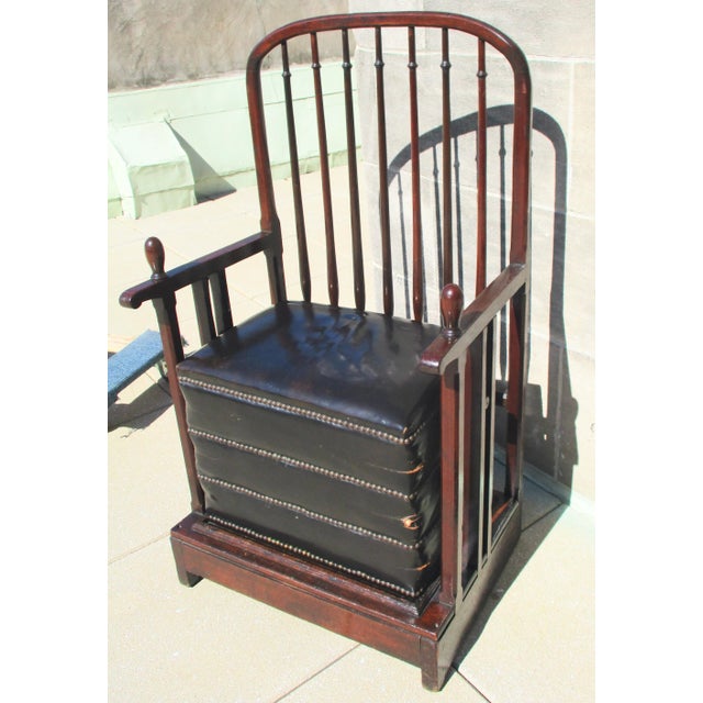 American Antique Windsor Back Mahogany Exercise Chair Circa 1910 For Sale - Image 3 of 13