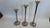 Transitional Set of Three Arteriors Home Hammered Nickel Candlesticks For Sale - Image 3 of 11