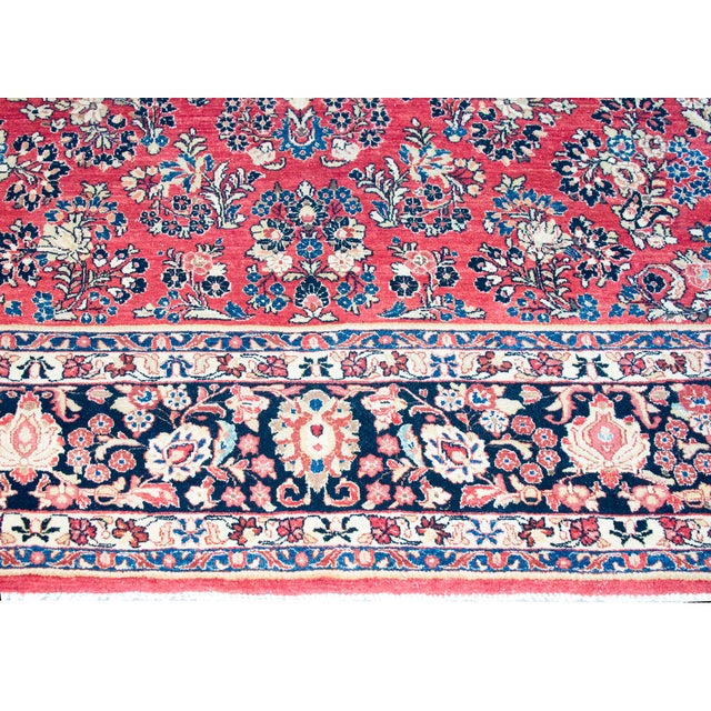 Red Early 20th Century Persian Sarouk Rug For Sale - Image 8 of 15