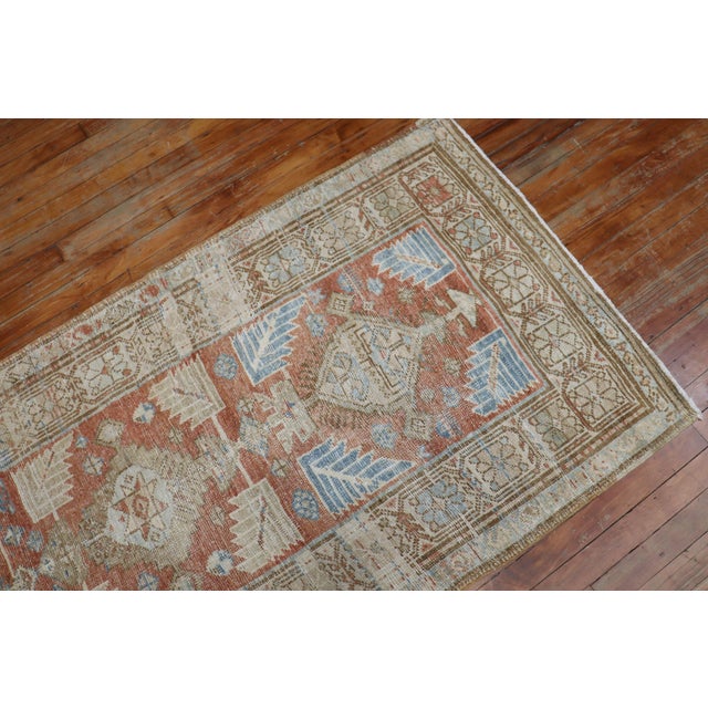 Terracotta Persian Antique Runner - 3' x 14'3" For Sale - Image 10 of 18