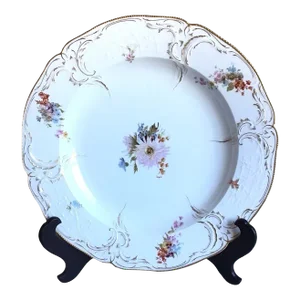 Antique R&c Rosenthal Sanssouci Hand-Painted Floral Round Serving Bowl
