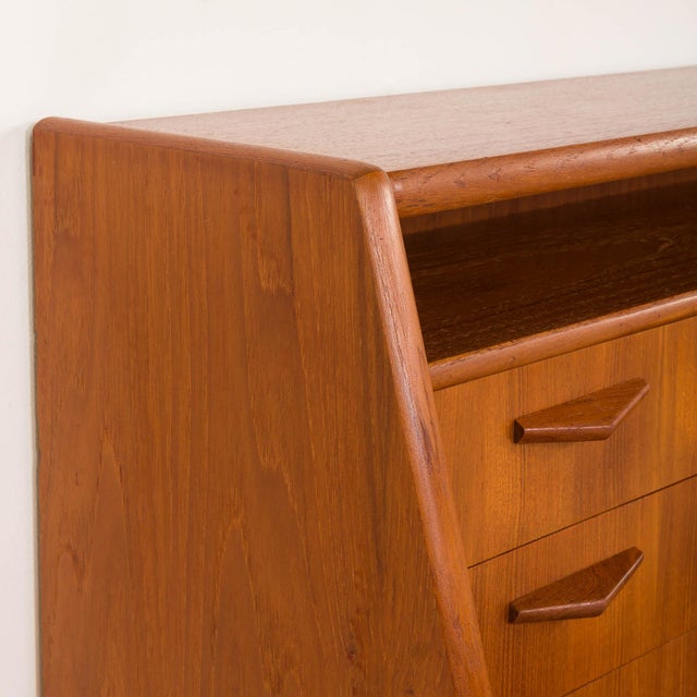 Mid-Century Modern Danish Teak Secretaire Cabinet with Desk and Vanity, 1960s For Sale - Image 10 of 18