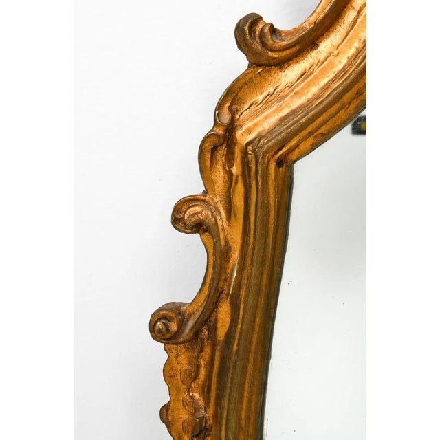 Traditional Antique Carved Italian Florentine Giltwood Mirror For Sale - Image 3 of 6