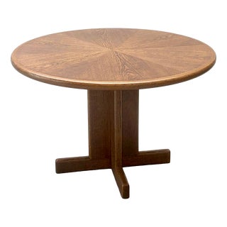 Vintage Round Dining Table in Oak, 1970s For Sale